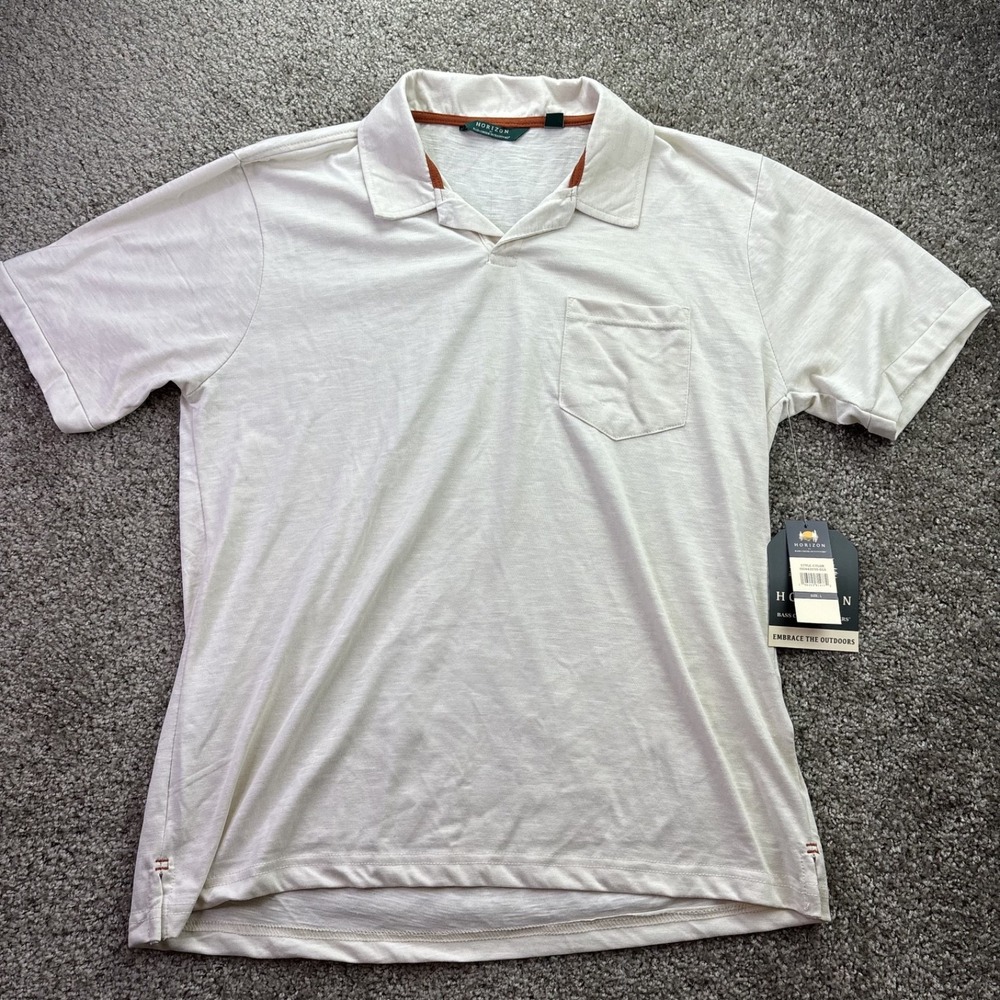 Horizon Men's Size L Bass Creek Outfitters Polo Shirt Short Sleeve Casual